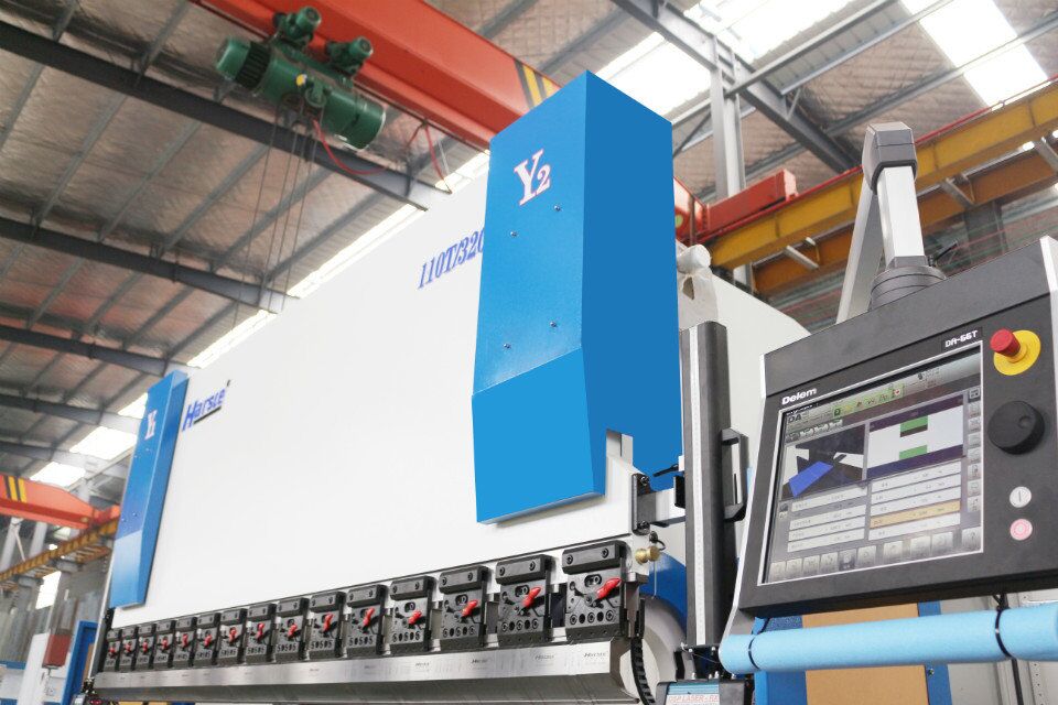 HARSLE Genius WE67K-110T3200 CNC Press 6-ጥርስ እና AMADA ፈጣን ማቆሚያዎች ያለው ብሬክ ማሽን